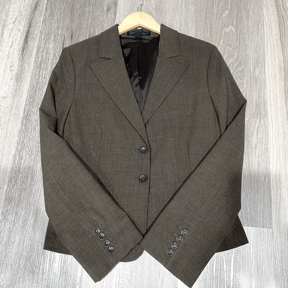 Express Two Button Brown Suit Jacket - Size 12 - image 1
